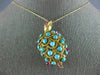 ANTIQUE LARGE 5.0CT AAA RUBY & TURQUOISE 18K YELLOW GOLD TURTLE BROOCH PIN #1909