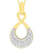 ESTATE .50CT DIAMOND 14K 2 TONE GOLD 3D TEAR DROP INFINITY LOVE FLOATING PENDANT
