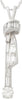 1.4CT DIAMOND 18KT WHITE GOLD 3D ROUND & BAGUETTE LOVE KNOT DOUBLE BAR PENDANT