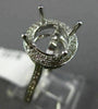 ESTATE LARGE .65CT DIAMOND 14KT WHITE GOLD ROUND HALO SEMI MOUNT ENGAGMENT RING