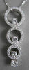 ESTATE 1.06CT DIAMOND 14K WHITE GOLD LONG DESIGNER CIRCLE JOURNEY PENDANT #2384