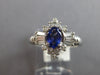 1.12CT DIAMOND & AAA TANZANITE 14K WHITE GOLD 3D OVAL & BAGUETTE ENGAGEMENT RING