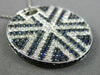 ESTATE LARGE 3.70CT DIAMOND & SAPPHIRE 18KT WHITE GOLD CIRCULAR SUNBURST PENDANT