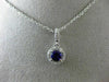 ESTATE .48CT DIAMOND & AAA AMETHYST 14KT WHITE GOLD ROUND HALO FLOATING PENDANT