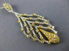 ESTATE EXTRA LARGE 1.72CT WHITE & FANCY YELLOW DIAMOND 18KT 2 TONE GOLD PENDANT