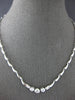 ESTATE LARGE .77CT DIAMOND 14K WHITE GOLD ROUND 5 STONE GRADUATING LOVE NECKLACE