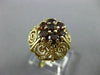 ANTIQUE LARGE 1.25CT AAA GARNET 14KT YELLOW GOLD FILIGREE FLORAL RING #22659