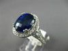 ESTATE LARGE 9.14CT DIAMOND & AAA SAPPHIRES 14KT WHITE GOLD OVAL ENGAGEMENT RING