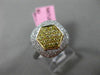ESTATE WIDE .85CT DIAMOND 18KT WHITE & YELLOW GOLD SQUARE HEXAGON CLUSTER RING