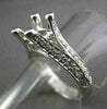 ESTATE .46CT DIAMOND 3D PRONG 18KT WHITE GOLD SEMI MOUNT ENGAGEMENT RING #187
