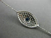 ESTATE WIDE .82CT DIAMOND & AAA SAPPHIRE 18K WHITE GOLD EVIL EYE LUCKY BRACELET