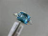 2.16CT DIAMOND & AAA BLUE TOPAZ 14KT WHITE GOLD DOUBLE HEART FILIGREE LOVE RING
