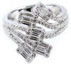 LARGE 1.12CT DIAMOND 18KT WHITE GOLD ROUND & BAGUETTE INVISIBLE ANNIVERSARY RING