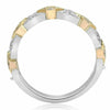 .76CT WHITE PINK & FANCY YELLOW DIAMOND 18KT TRI COLOR GOLD 3D ANNIVERSARY RING
