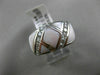 ESTATE WIDE .57CT DIAMOND 14KT WHITE GOLD 3D AAA MOTHER OF PEARL TRIANGULAR RING