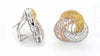 2.16CT FANCY YELLOW PINK & WHITE DIAMOND 18KT TRI COLOR GOLD 3D TRINITY EARRINGS
