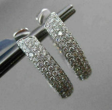 ESTATE LARGE 5.62CT DIAMOND 18KT WHITE GOLD MULTI ROW DOUBLE SIDED HOOP EARRINGS