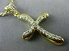ESTATE LARGE .41CT DIAMOND 18KT YELLOW GOLD 3D WAVE SWIRL CROSS FLOATING PENDANT