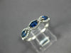 ESTATE .67CT DIAMOND & AAA SAPPHIRE 14K WHITE GOLD HALO WEDDING ANNIVERSARY RING
