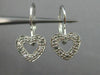 ESTATE .10CT DIAMOND 14KT WHITE GOLD 3D OPEN HEART LEVERNACK HANGING EARRINGS