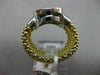 ESTATE LARGE 3.16CT DIAMOND & AAA GREEN AMETHYST 14KT 2 TONE GOLD 3D SQUARE RING