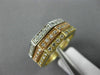 ESTATE WIDE .45CT DIAMOND 14KT WHITE YELLOW ROSE GOLD 3D HEXAGON STACKABLE RING