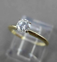 ESTATE .35CT DIAMOND 14KT TWO TONE GOLD CLASSIC SOLITAIRE FRIENDSHIP RING #23778