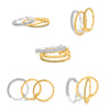 .70CT WHITE & FANCY YELLOW DIAMOND 14KT 2 TONE GOLD 3D 3 ROW STACKABLE LINK RING
