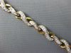 ESTATE WIDE 2.0CT DIAMOND 14KT YELLOW GOLD ROUND & BAGUETTE LOVE TENNIS BRACELET