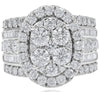 EXTRA LARGE 3.98CT DIAMOND 14KT WHITE GOLD ROUND & BAGUETTE OVAL ENGAGEMENT RING