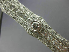 ANTIQUE VINTAGE LONG 3.35CT OLD MINE DIAMOND PLATINUM FILIGREE BROOCH PIN #1445