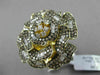 ESTATE MASSIVE 3.66CTW FANCY MULTI COLOR DIAMOND 18KT YELLOW GOLD 3D FLOWER RING