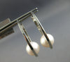 ESTATE LARGE AAA SOUTH SEA PEARL 14KT WHITE GOLD OVAL HOOP FUN HANGING EARRINGS