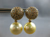 LARGE 2.21CT MOCHA DIAMOND & AAA GOLDEN SOUTH SEA PEARL 18KT ROSE GOLD EARRINGS