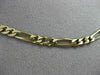 ESTATE LONG & WIDE 14KT YELLOW GOLD ITALIAN FIGARO MENS CHAIN NECKLACE #22065