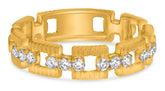 ESTATE .30CT DIAMOND 14KT YELLOW GOLD 3D MULTI SQUARE WEDDING ANNIVERSARY RING