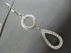ESTATE LARGE .46CT DIAMOND 14K WHITE GOLD MATTE & SHINY PEAR SHAPE DROP EARRINGS