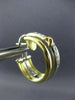 ESTATE WIDE .14CT DIAMOND 18KT WHITE & YELLOW GOLD HOOP CLIP ON EARRINGS #26164
