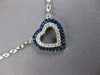 ESTATE .41CT DIAMOND & AAA SAPPHIRE 18KT WHITE GOLD OPEN DOUBLE HEART NECKLACE