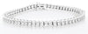 ESTATE 5CT DIAMOND 18KT WHITE GOLD 3D ROUND SEMI BEZEL ETERNITY TENNIS BRACELET