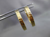 ESTATE 14KT YELLOW GOLD CLASSIC DIAMOND CUT HAMMER LOOK HOOP EARRINGS #24342