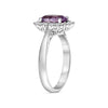 WIDE 3.03CT DIAMOND & AAA PINK SAPPHIRE 14KT WHITE GOLD FLOWER ENGAGEMENT RING