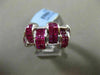 ESTATE WIDE 4.02CT DIAMOND & EXTRA FACET RUBY 18KT WHITE GOLD DOUBLE SIDED RING
