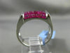 ESTATE WIDE 3.10CT AAA EXTRA FACET RUBY 18KT WHITE GOLD 3D RECTANGULAR MENS RING