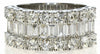 ESTATE LARGE 2.97CT DIAMOND 18KT WHITE GOLD 3D ROUND & BAGUETTE ANNIVERSARY RING