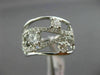 ESTATE WIDE .81CT ROUND DIAMOND 18KT WHITE GOLD 3D MULTI ROW ETOILE WAVE RING