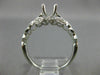 ESTATE .14CT DIAMOND 14KT WHITE GOLD 3D FLOWER LEAF SEMI MOUNT ENGAGEMENT RING