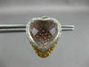 LARGE 15.01CT WHITE & FANCY YELLOW DIAMOND & QUARTZ 14KT WHITE GOLD 3D EARRINGS