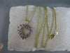 ESTATE 1.92CTW AMETHYST OPEN HEART 14KT YELLOW GOLD PENDANT + 16" CHAIN #11475