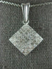 LARGE 1.65CT DIAMOND 14KT WHITE GOLD 3D PRINCESS INVISIBLE SQUARE PENDANT #819